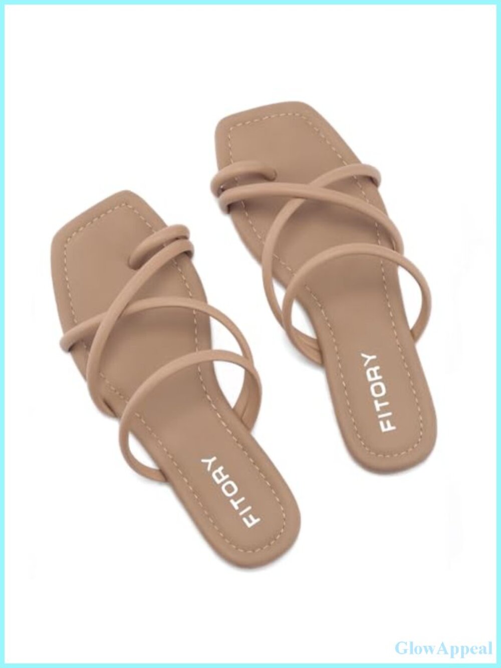 FITORY Women's Slide Sandals Toe Ring Thongs Cross Strappy Flat